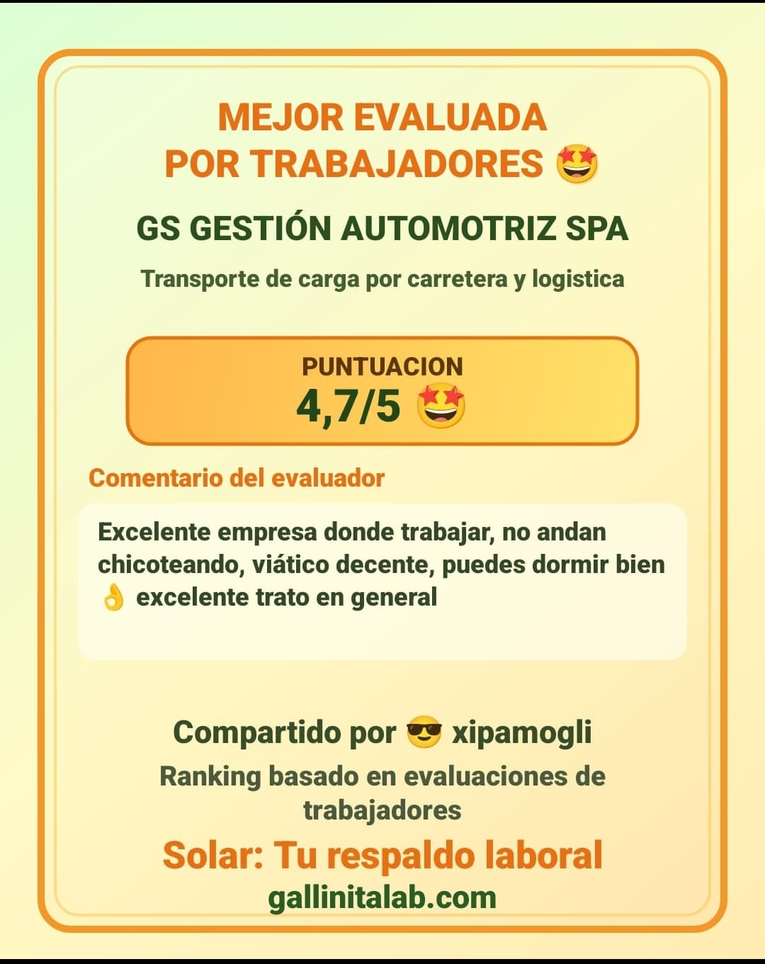 Ranking de empleadores en SolarApp